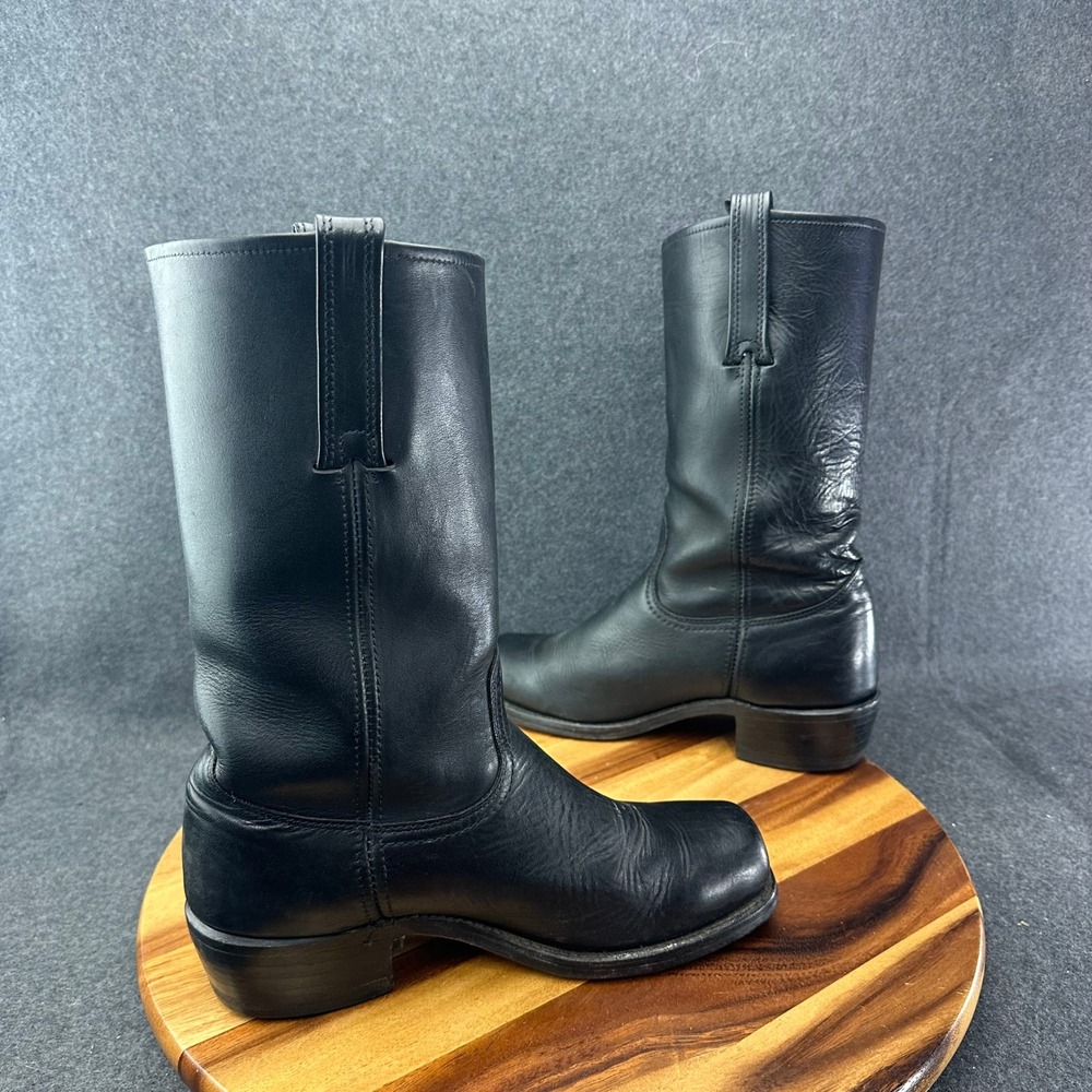 Mens Frye Cavalry 12L 87410 Black Leather Pull On Boots Size 8.5 M USA Made - Picture 8 of 10